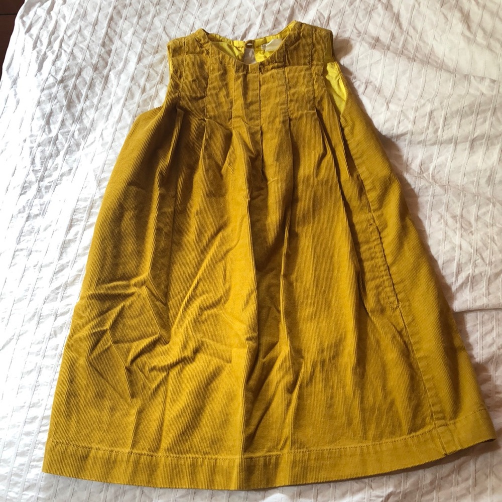 Crewcuts corduroy romper dress, beautiful yellow color.